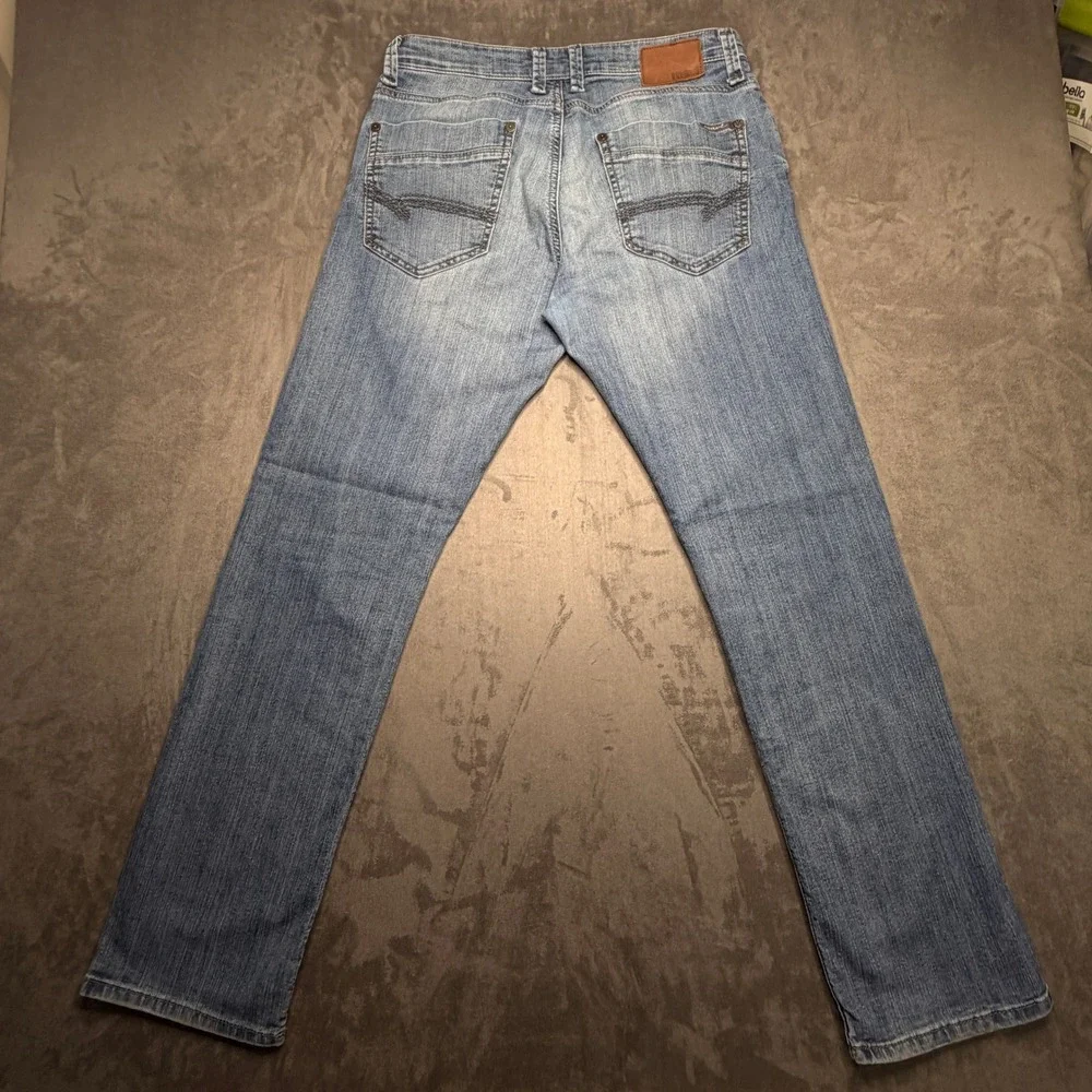Mavi Jeans Men 33x32 Blue Slim Straight Medium Wash Embroidered Pockets